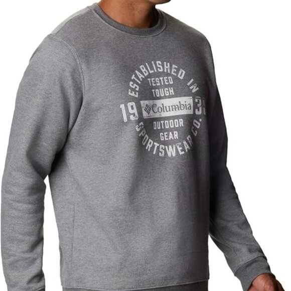 🆕Columbia Men's Hart Mountain Graphic Crew, MD and XXL-Charcoal Heather Tough - Picture 5 of 5